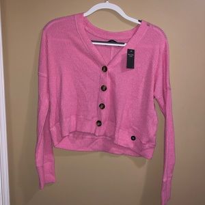 Abercrombie & Fitch pink cropped sweater size XS